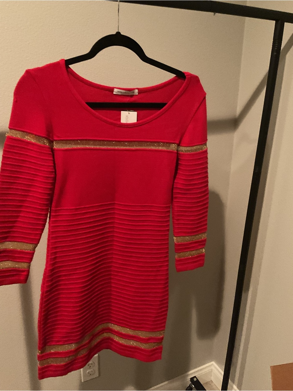 Hera Collection Red Mini Dress with Gold Bands
